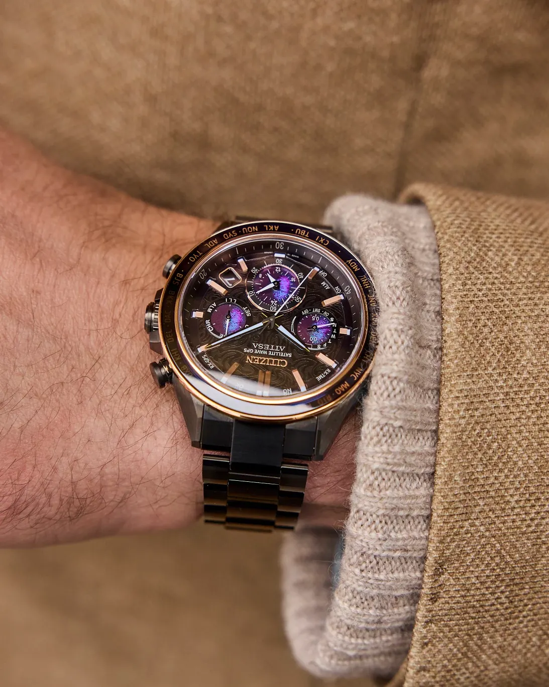 洋楽 Obscenity ATTESA Power of Purple Aurora Purple Dial Super Titanium Bracelet